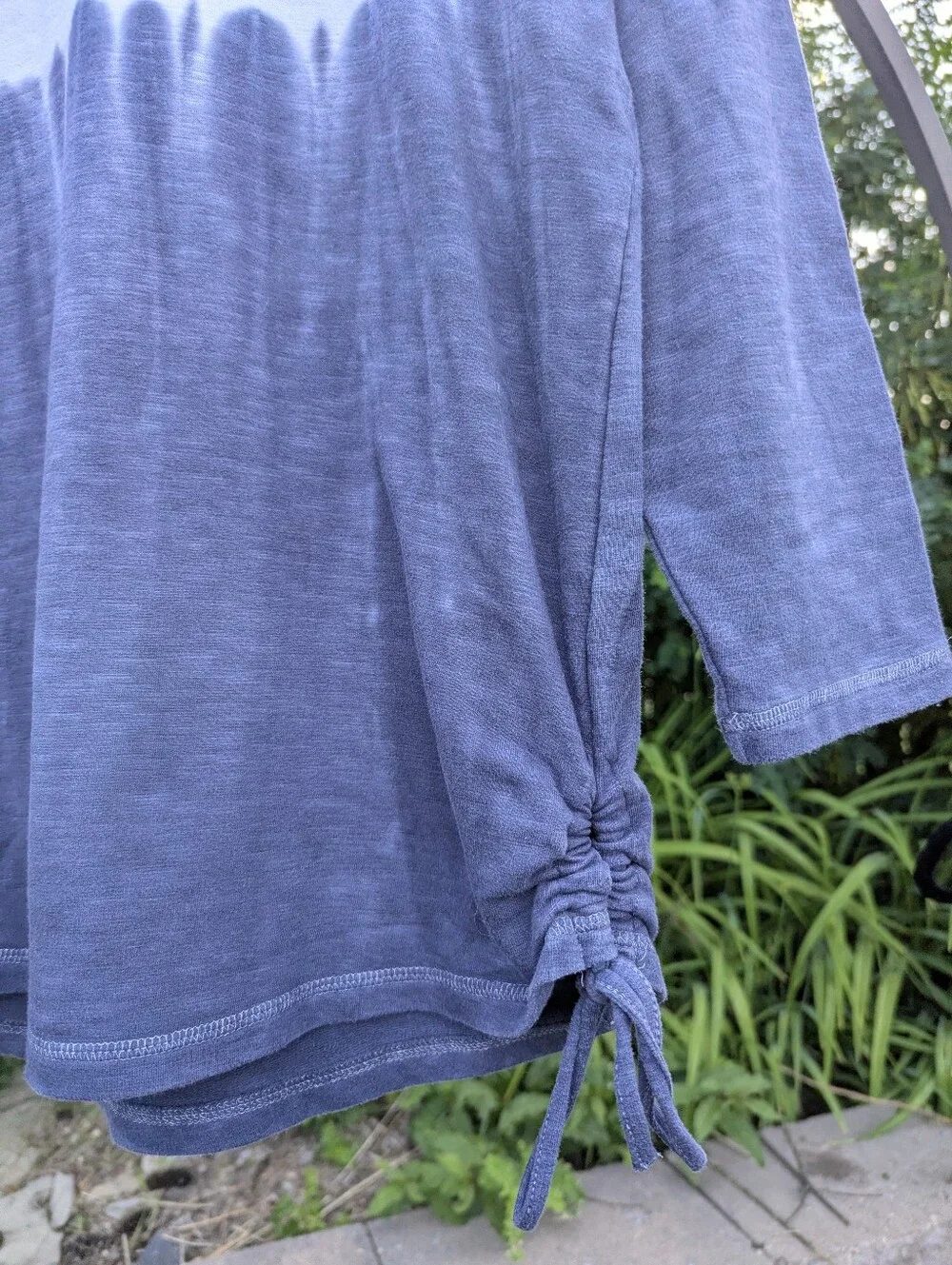 Ombre Tie Dye Side Tie Top S Coastal Cottagecore Cozy Weekend Crewneck - Picture 14 of 17